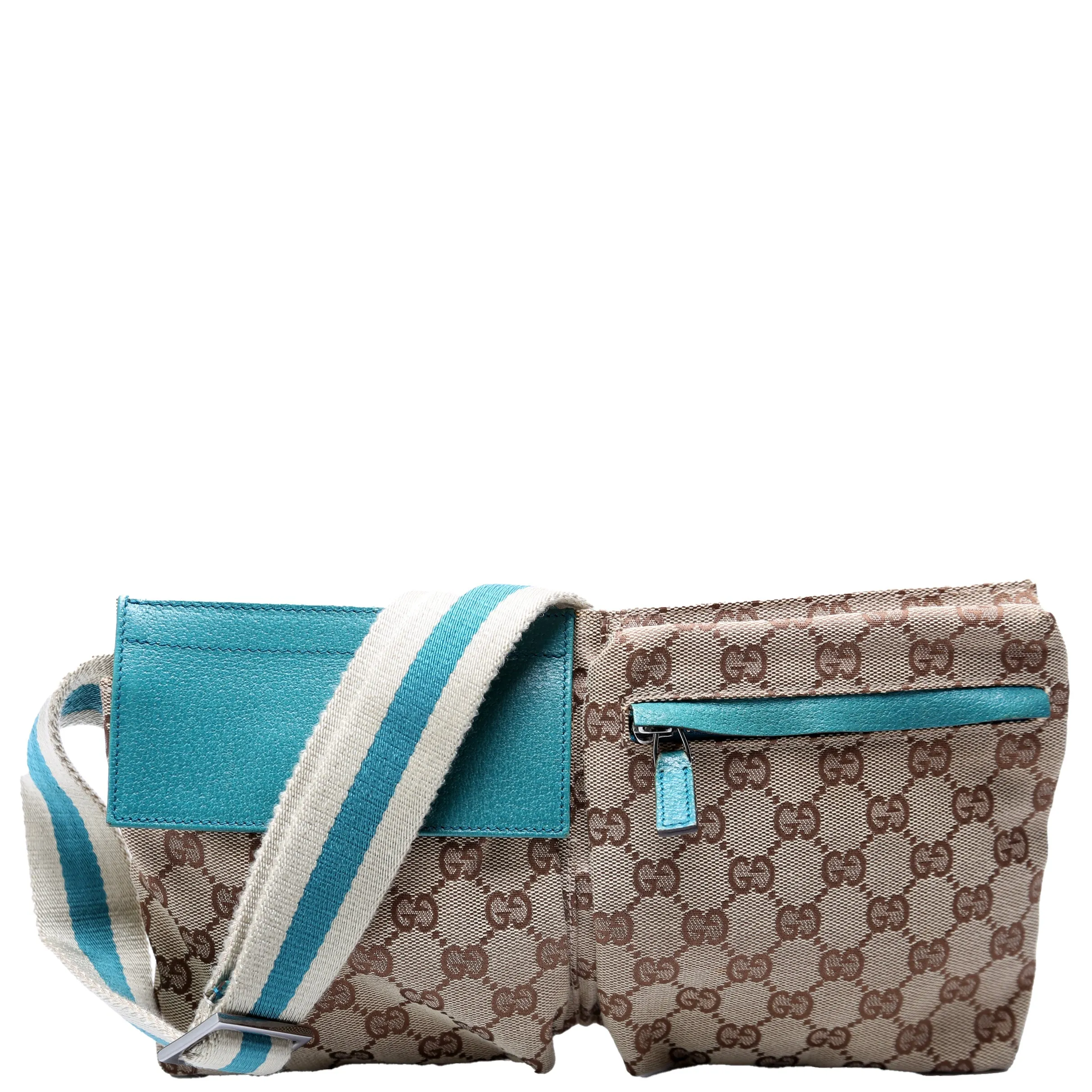 28566 GG Canvas Waist Bag Blue