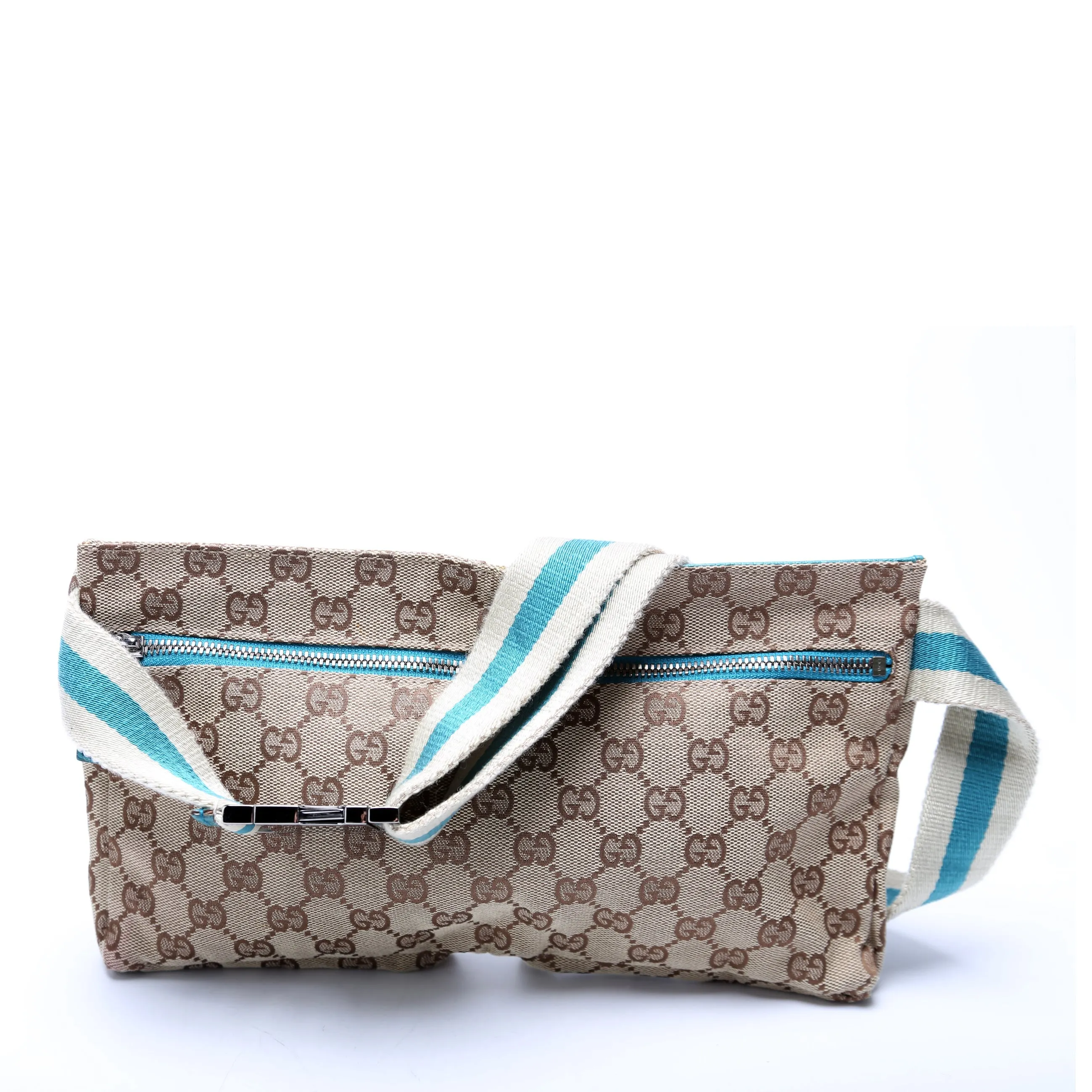 28566 GG Canvas Waist Bag Blue