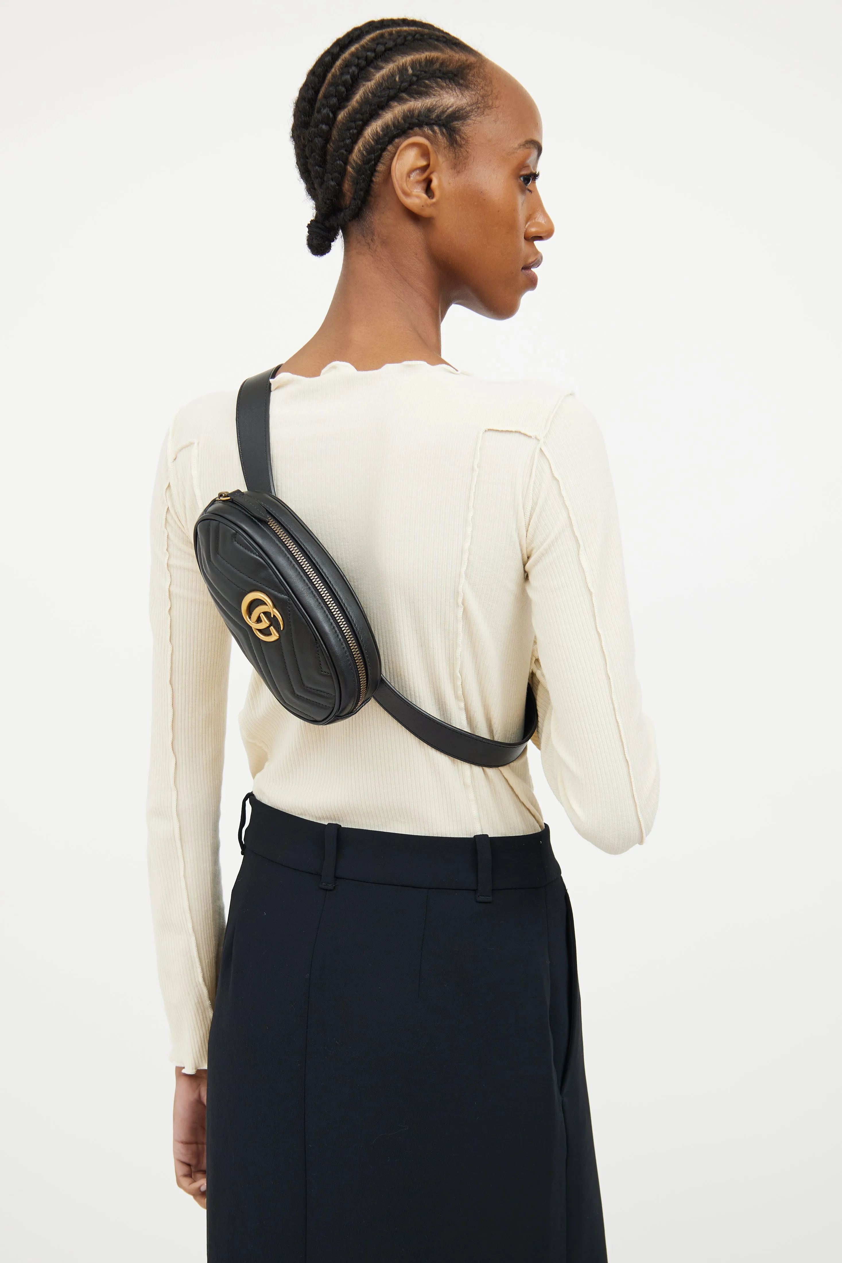 Black Marmont Oval Belt Bag