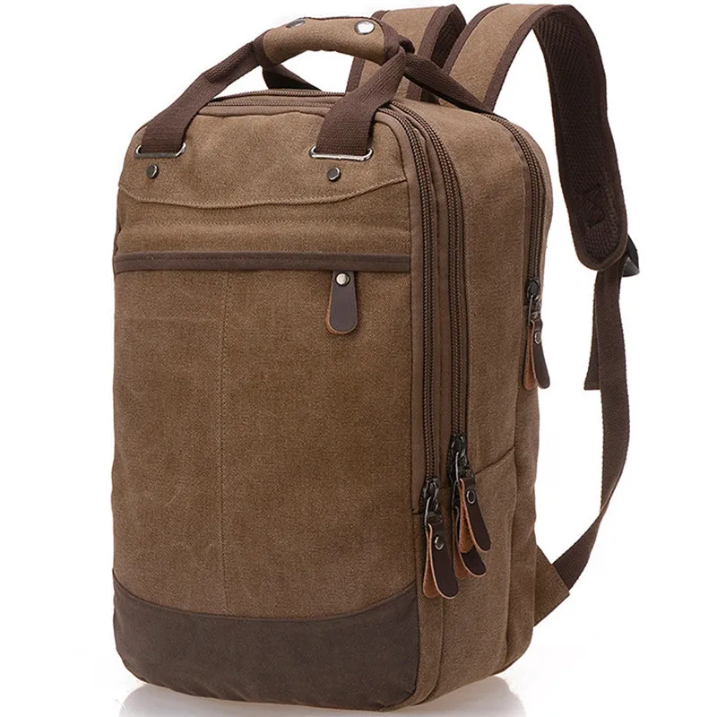 Business Laptop Backpack Canvas Satchel Bookbag