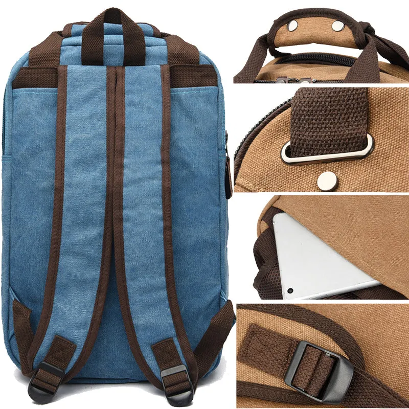 Business Laptop Backpack Canvas Satchel Bookbag