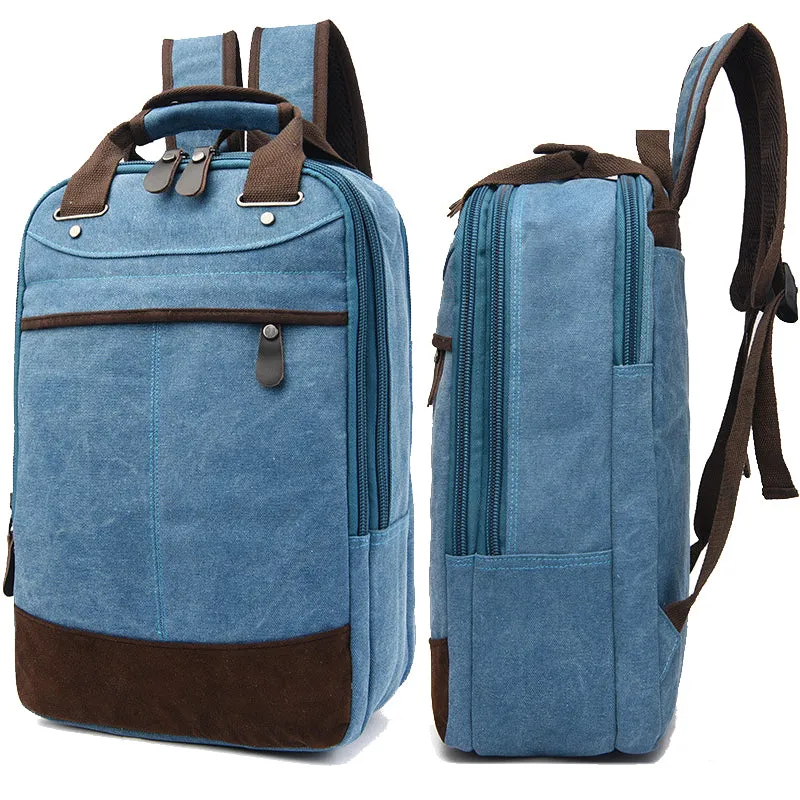 Business Laptop Backpack Canvas Satchel Bookbag
