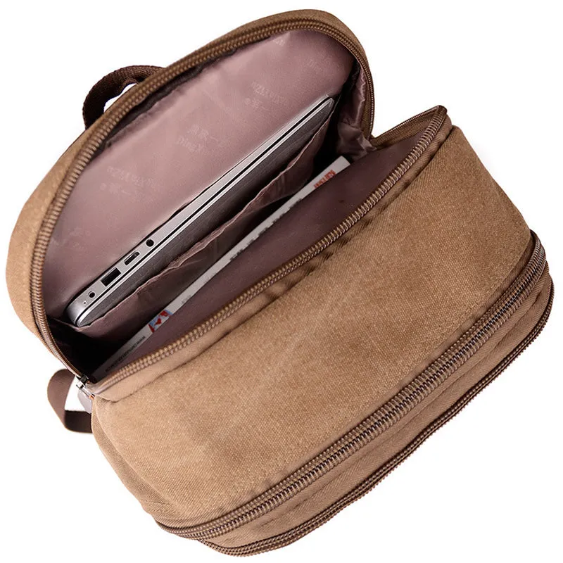 Business Laptop Backpack Canvas Satchel Bookbag