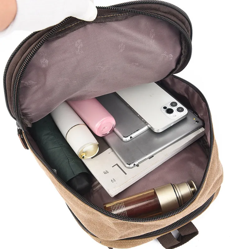 Business Laptop Backpack Canvas Satchel Bookbag