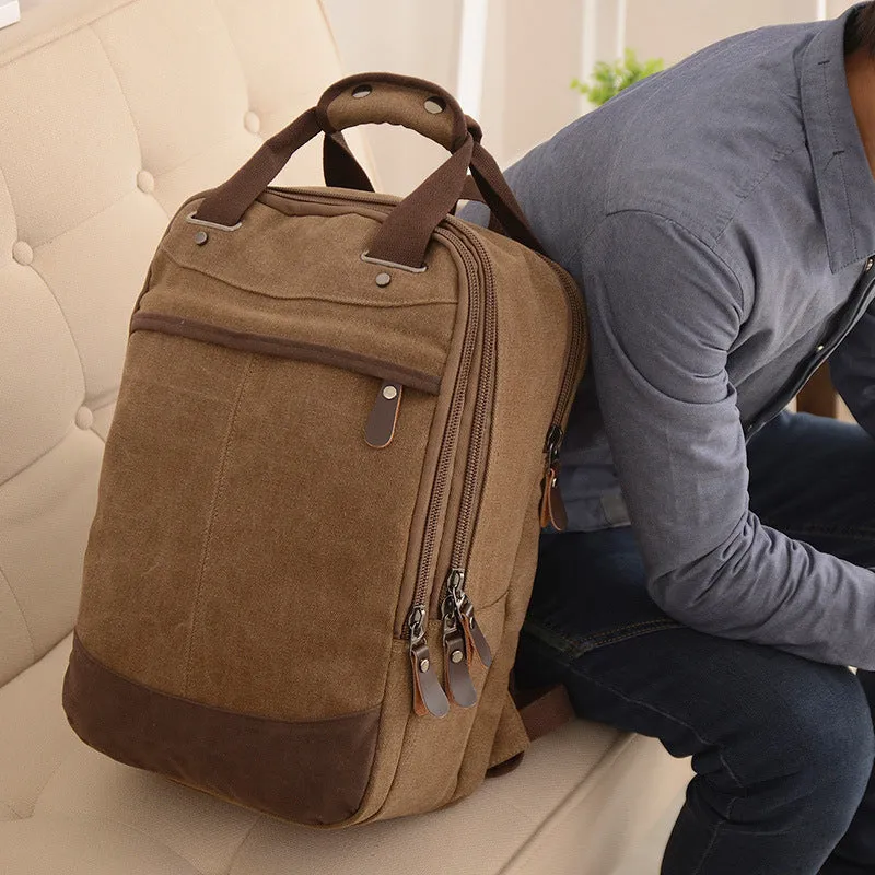 Business Laptop Backpack Canvas Satchel Bookbag