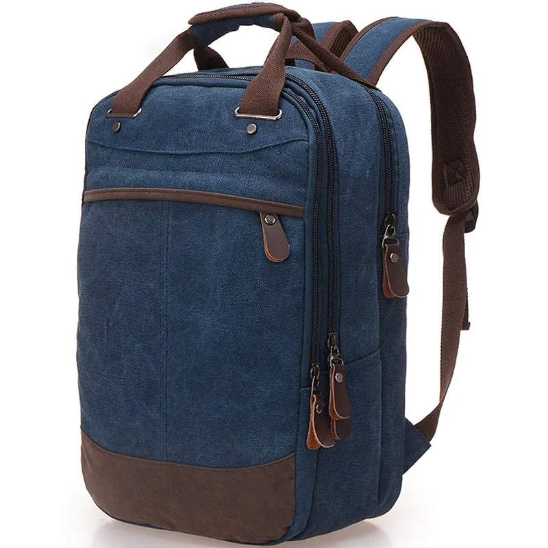 Business Laptop Backpack Canvas Satchel Bookbag