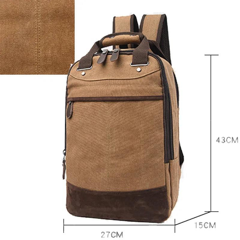 Business Laptop Backpack Canvas Satchel Bookbag