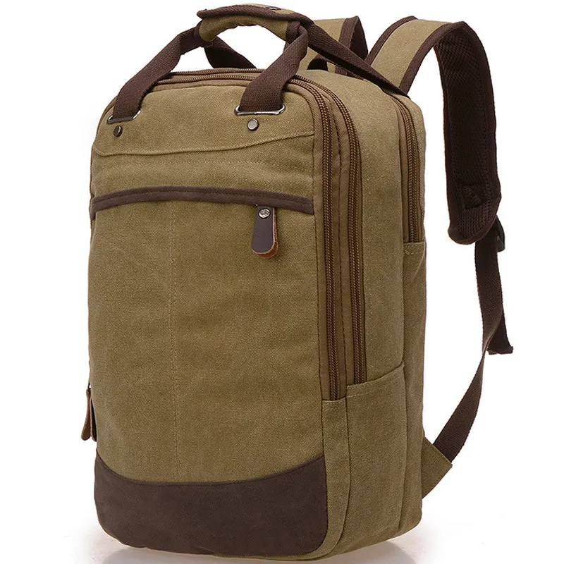 Business Laptop Backpack Canvas Satchel Bookbag