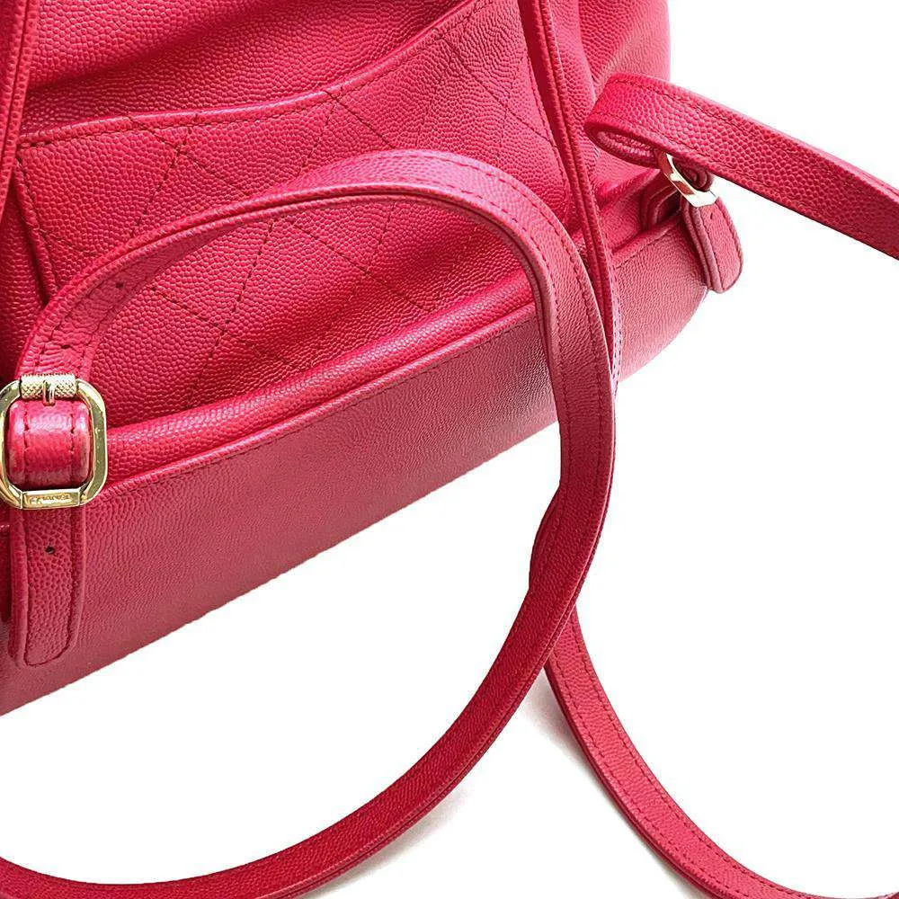 CHANEL Matelasse Business Affinity Backpack Pink A93748 Caviar Leather