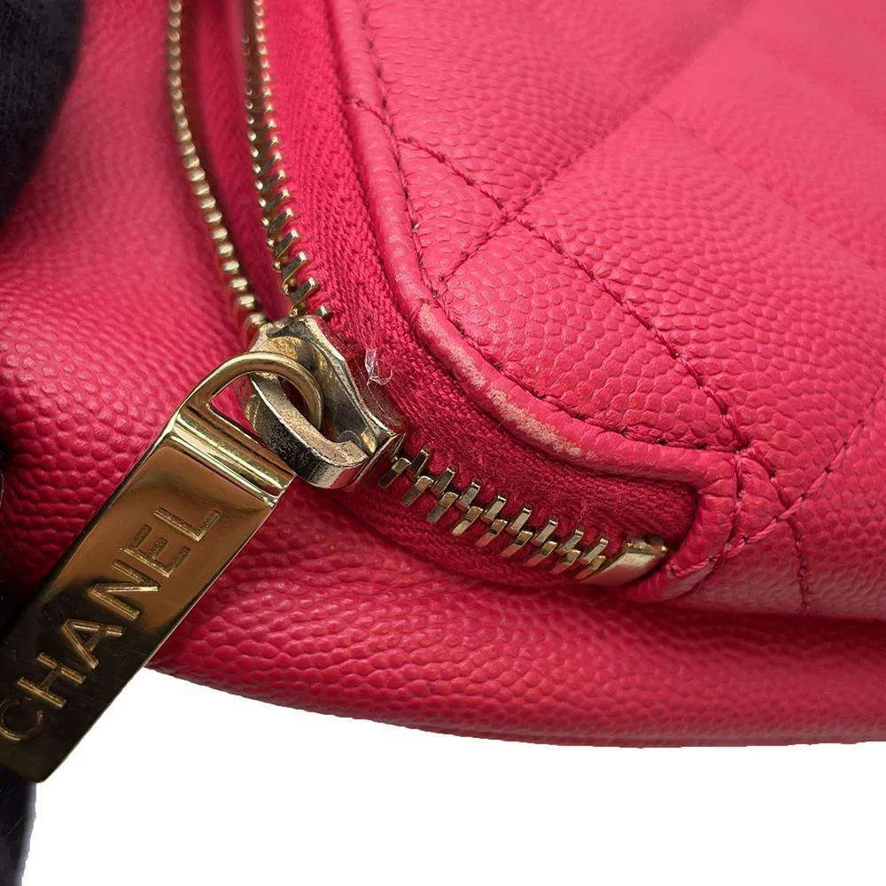 CHANEL Matelasse Business Affinity Backpack Pink A93748 Caviar Leather