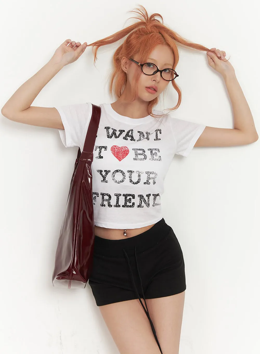Cherry Chic Faux-Leather Shoulder Bag IA517