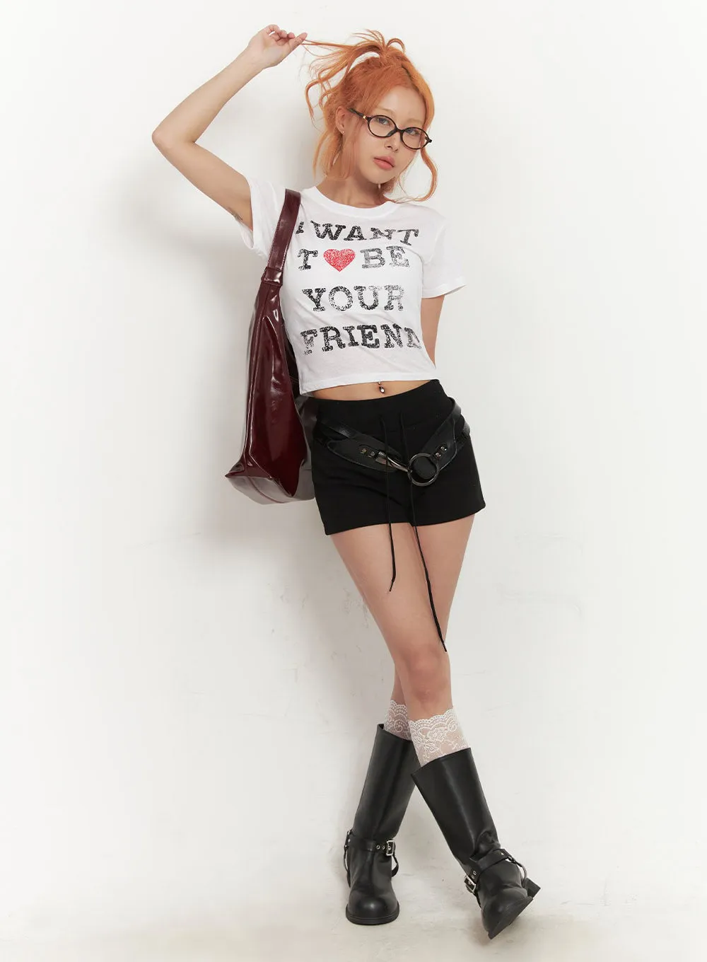 Cherry Chic Faux-Leather Shoulder Bag IA517