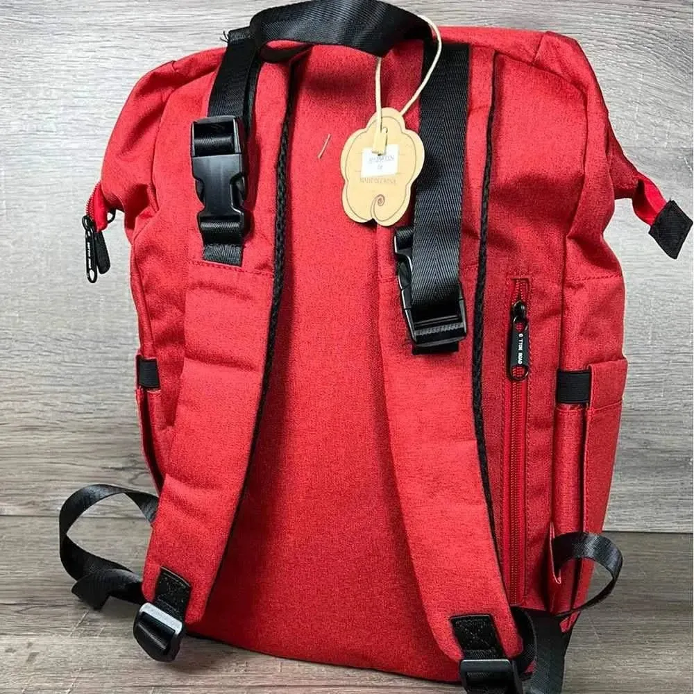Cotton Road Nappy Bag - Backpack - Deep Red