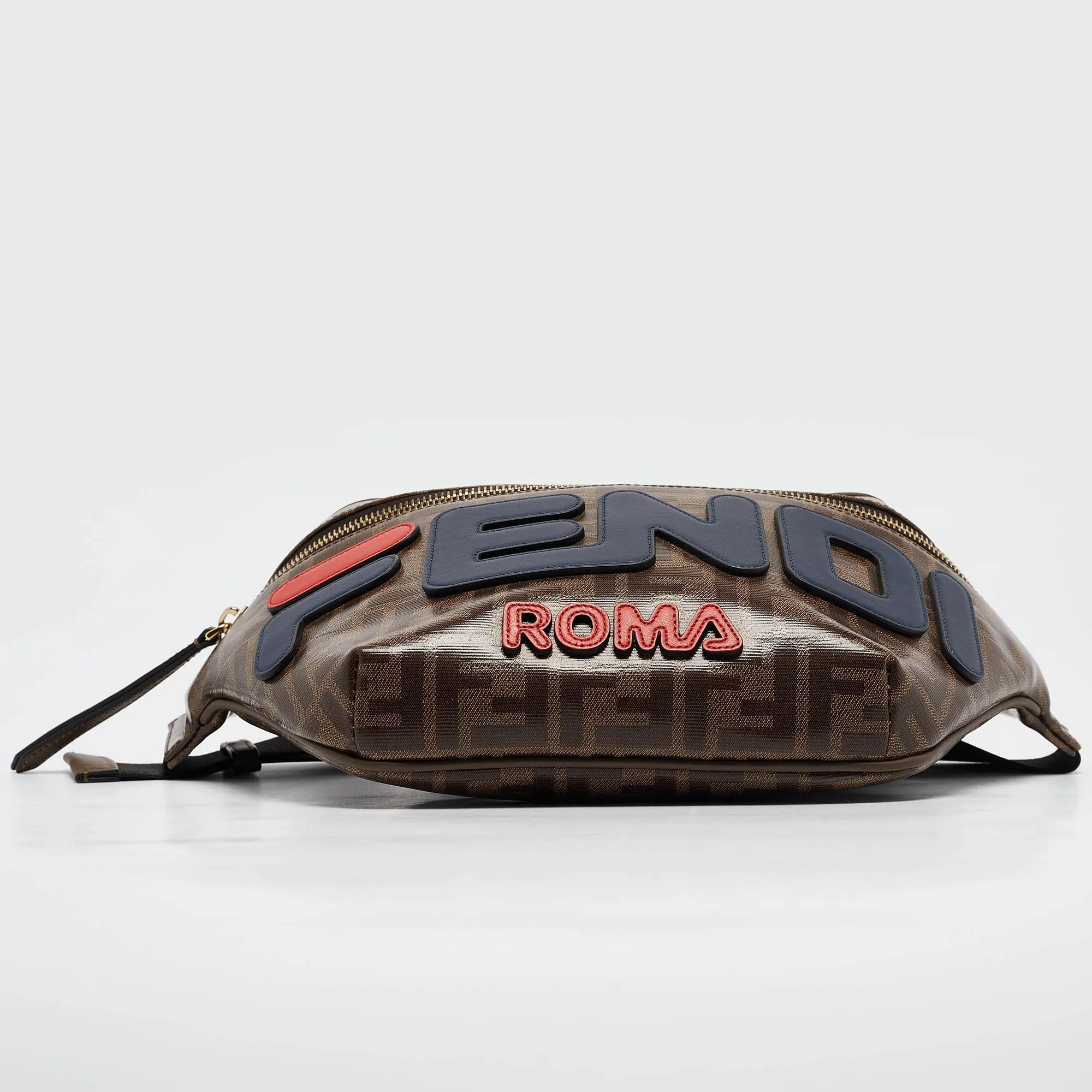 Fendi Brown Zucca Coated Canvas And Leather Spalmati Mania Belt Bag