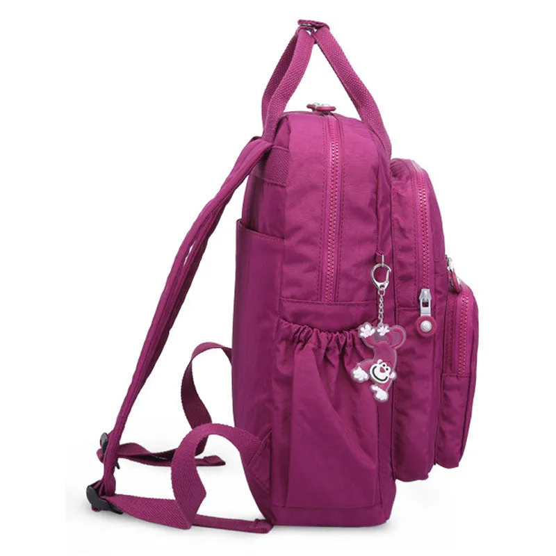 Girls Backpack Double Front Pocket Travel Bookbag Nylon Bag