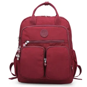 Girls Backpack Double Front Pocket Travel Bookbag Nylon Bag