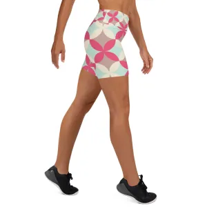 Patterned Pink Yoga Shorts