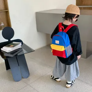 UAKISS  -  Children's Backpack Mini Contrasting Color Letters Boys And Girls Kindergarten Bag Lightweight Comfortable Cute Backpack