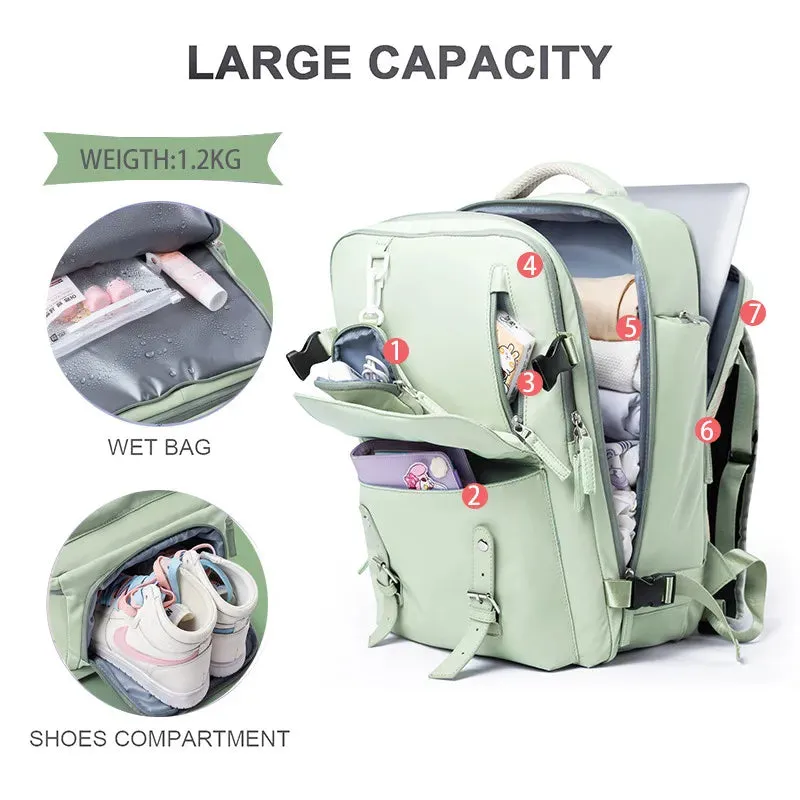 UAKISS  -  Women Carry On Backpack Travel Backpack Plane 40x30x20 Waterproof Students Schoolbags 15.6inch Laptop Business Daypack
