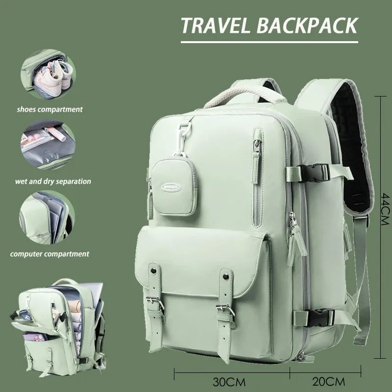 UAKISS  -  Women Carry On Backpack Travel Backpack Plane 40x30x20 Waterproof Students Schoolbags 15.6inch Laptop Business Daypack