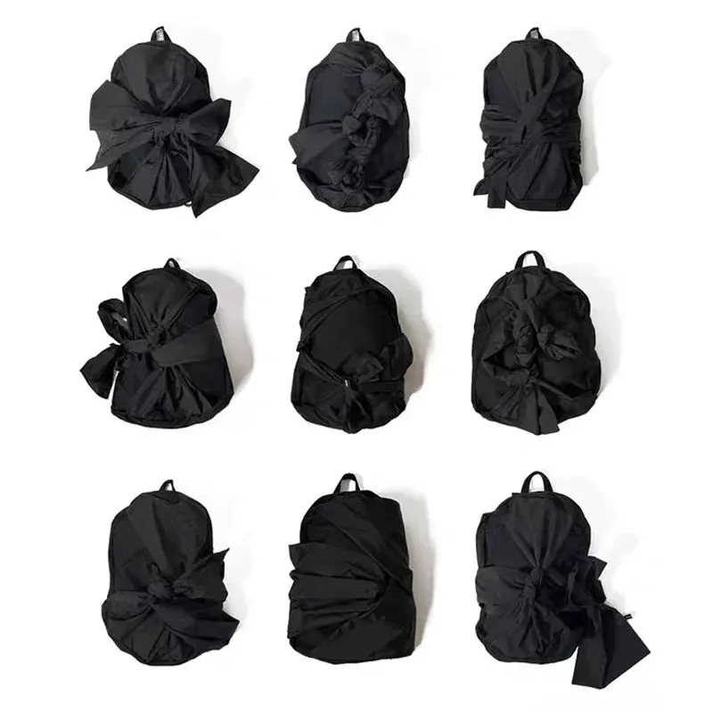 UAKISS  -  Y2k Niche Bowknot Sweet Solid Color Fashion Backpack Casual Schoolbag Handbag Student Leisure Travel Backpack