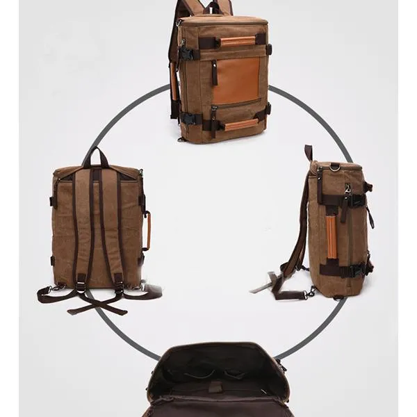Unisex Multifunctional Retro Canvas Travel Backpack