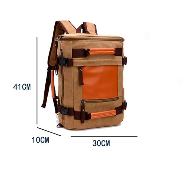 Unisex Multifunctional Retro Canvas Travel Backpack