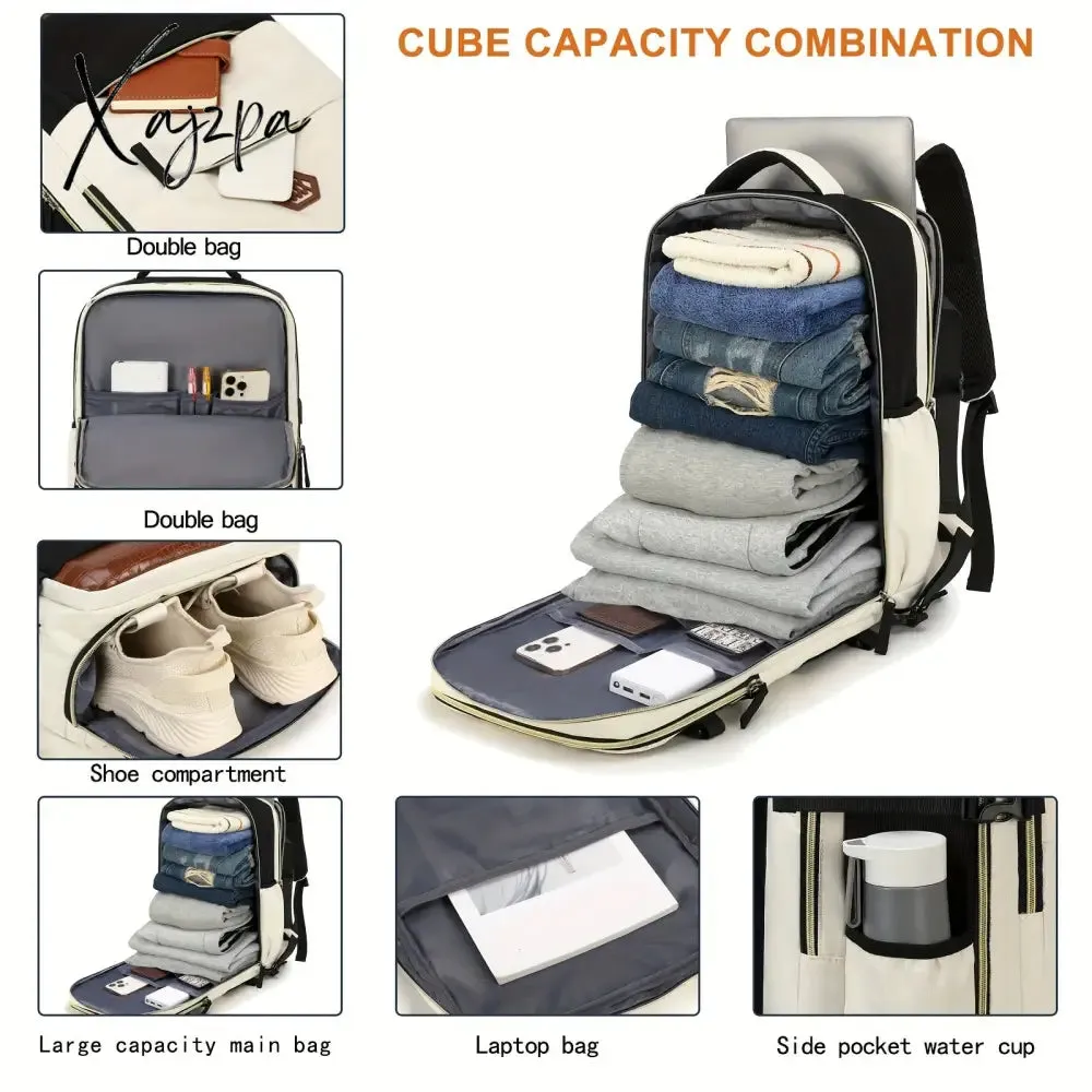 Waterproof Carry-on Backpack with Shoe Compartment for Business and Travel