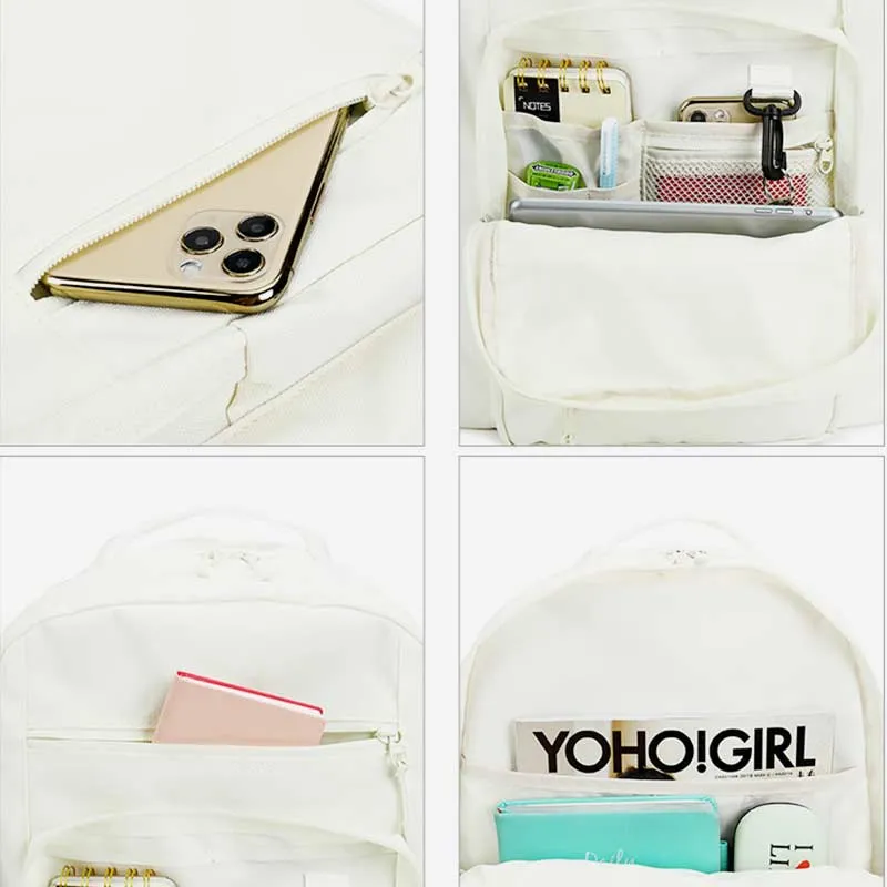 Waterproof Multi-Pocket School Backpack Bookbag With Pouch Fit 15.6" Laptop