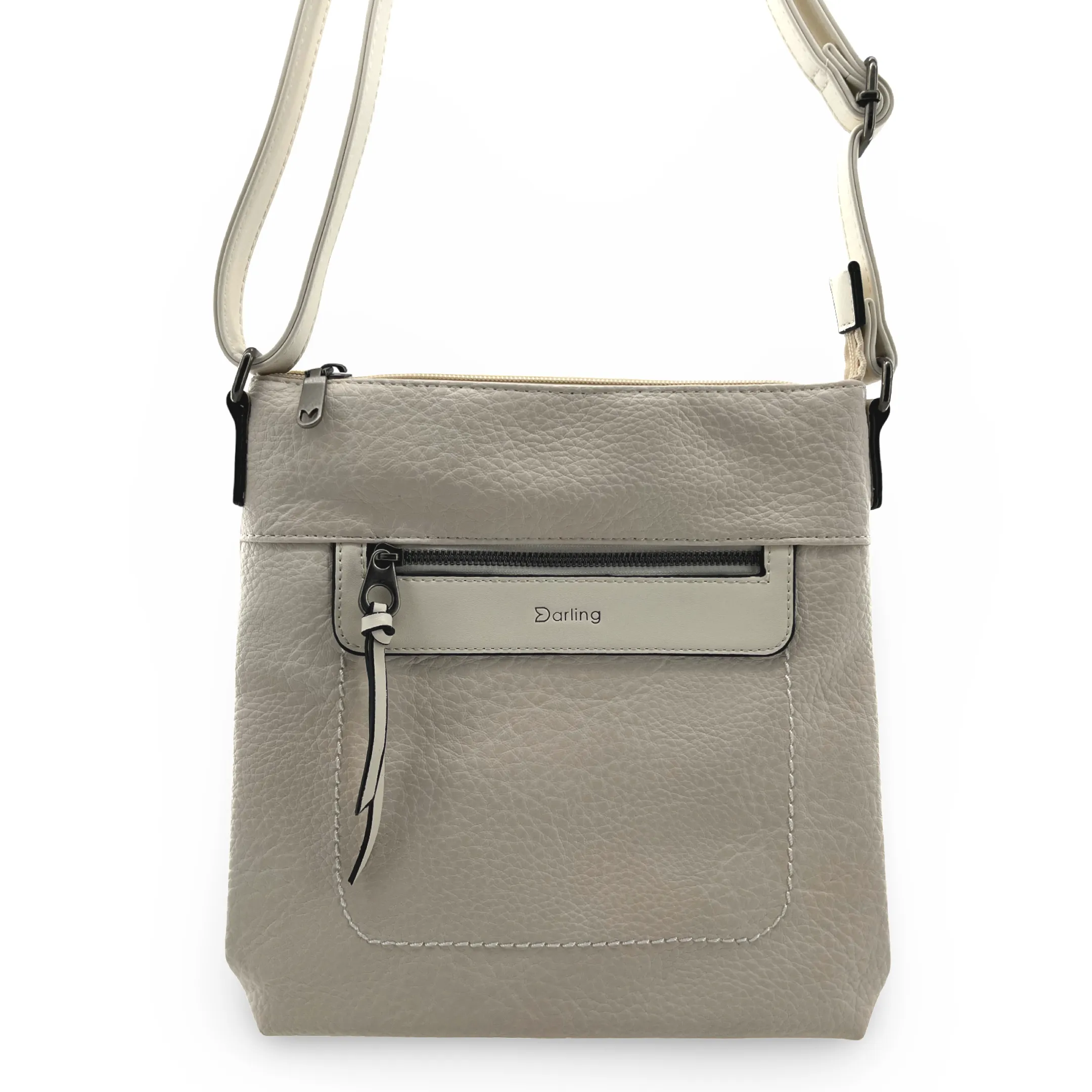 YD-7927 - Vegan Leather Flat Shoulder Bag - Medium Small - 12 Colors