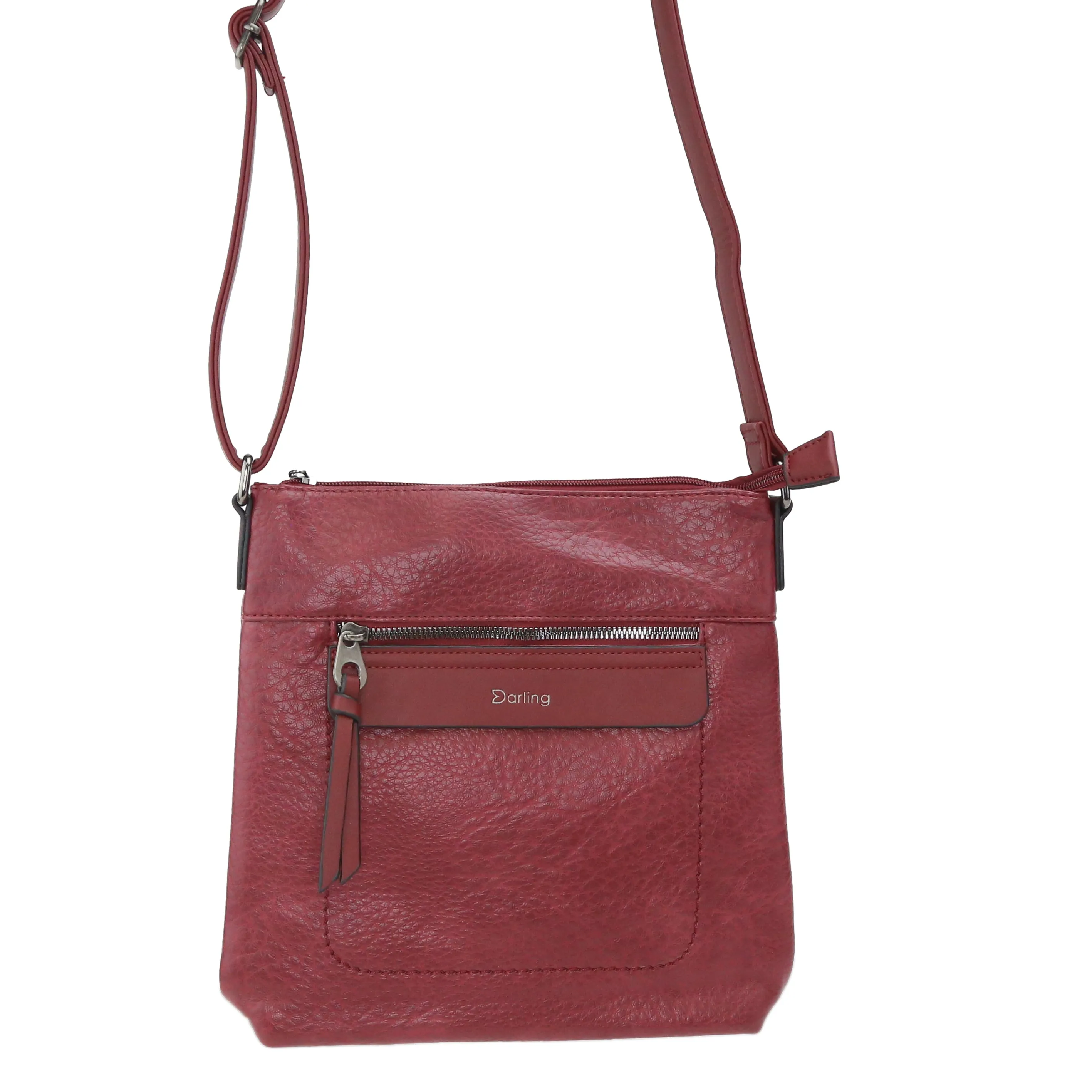 YD-7927 - Vegan Leather Flat Shoulder Bag - Medium Small - 12 Colors