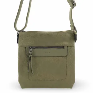 YD-7927 - Vegan Leather Flat Shoulder Bag - Medium Small - 12 Colors