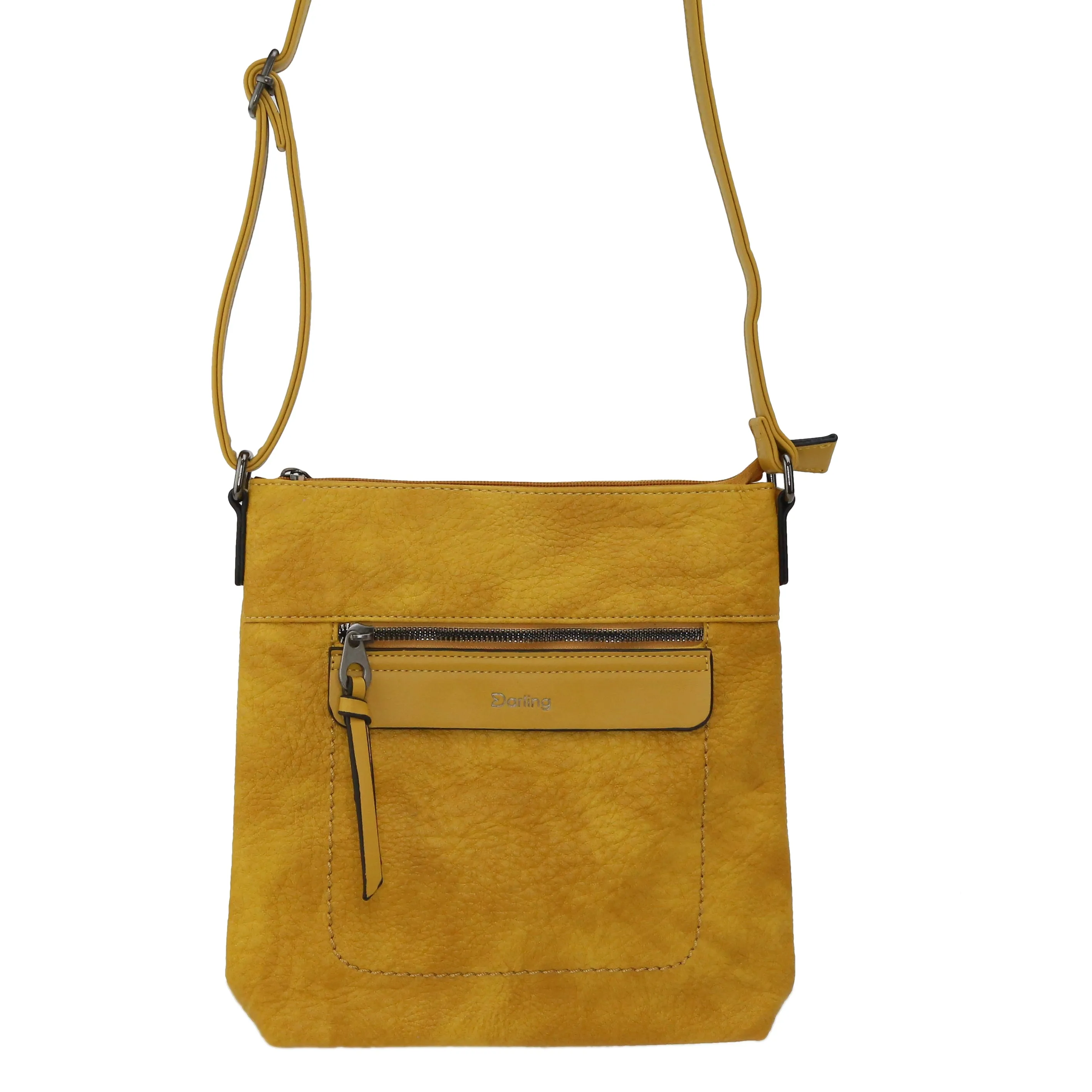 YD-7927 - Vegan Leather Flat Shoulder Bag - Medium Small - 12 Colors