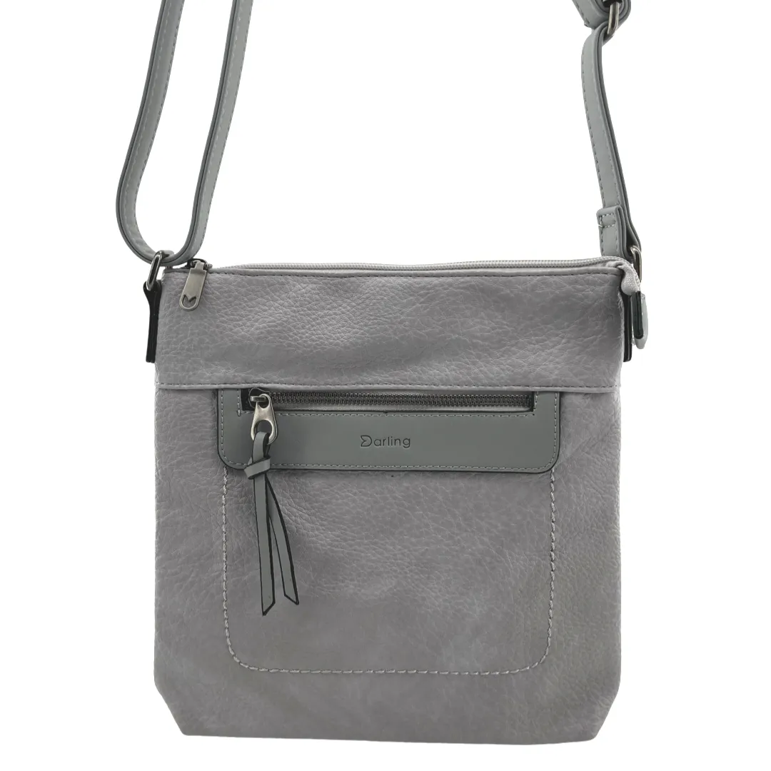YD-7927 - Vegan Leather Flat Shoulder Bag - Medium Small - 12 Colors
