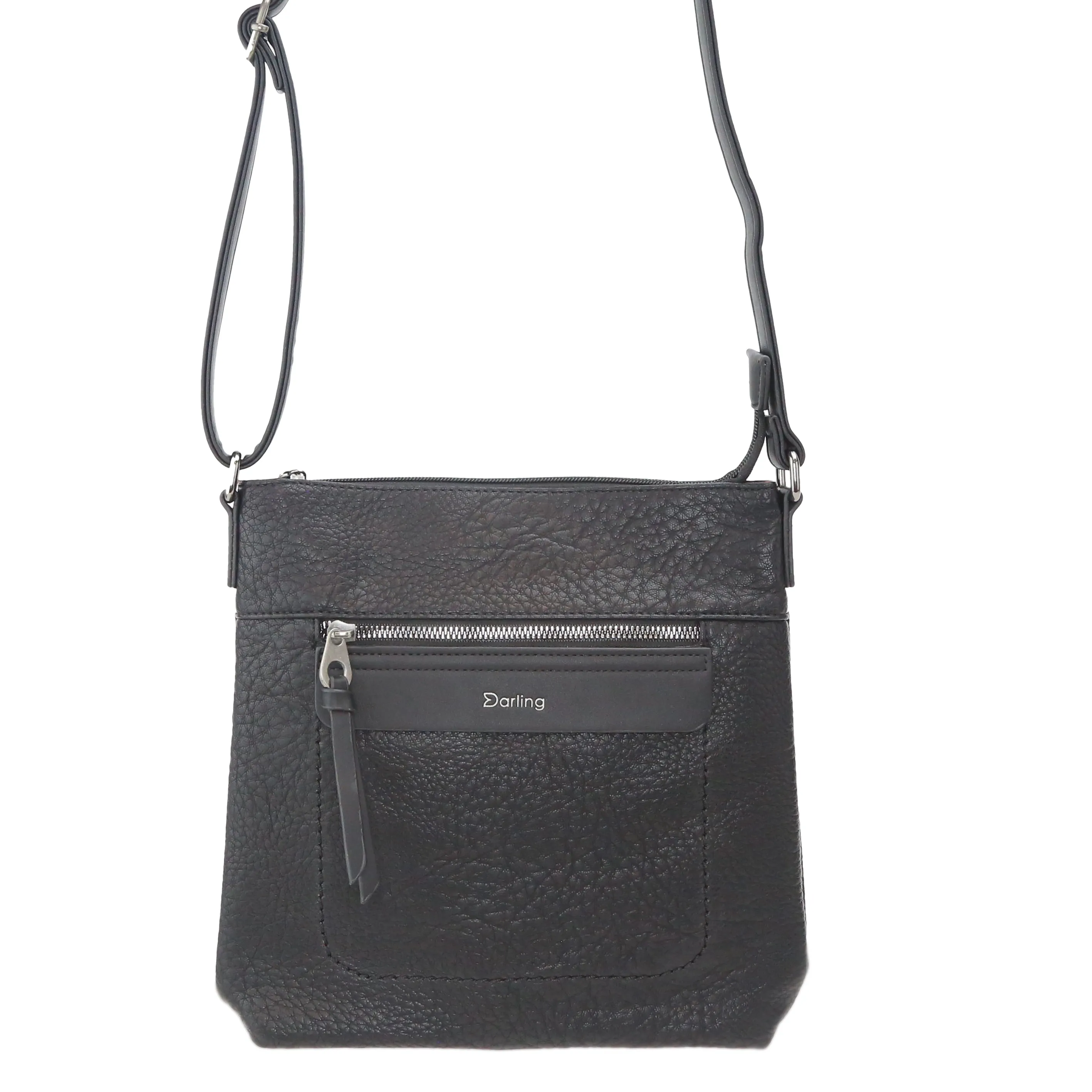 YD-7927 - Vegan Leather Flat Shoulder Bag - Medium Small - 12 Colors