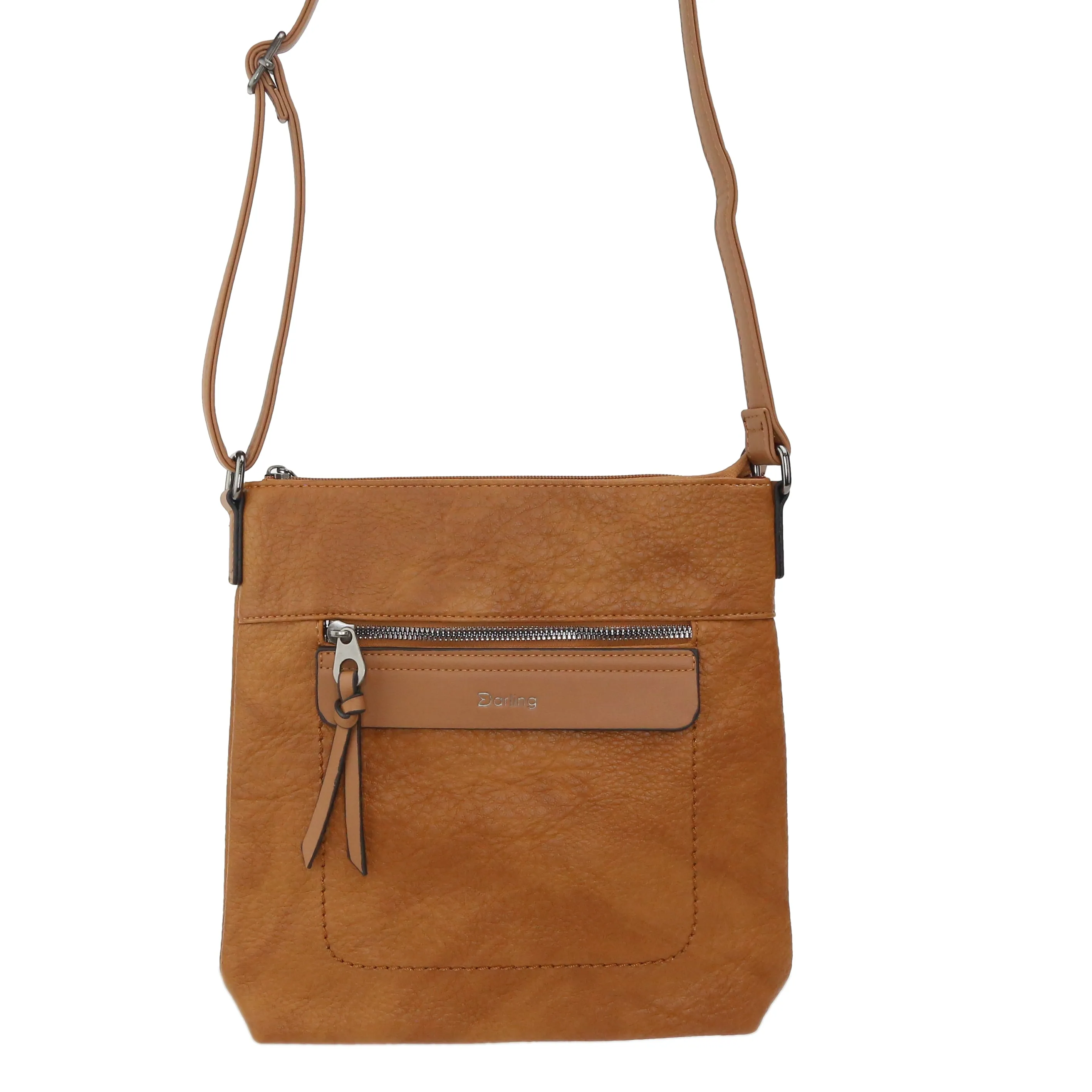 YD-7927 - Vegan Leather Flat Shoulder Bag - Medium Small - 12 Colors